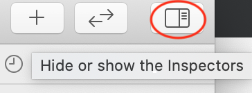 Image showing the inspector toggle.
